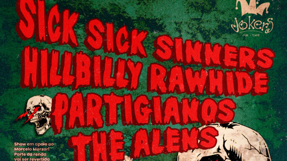 Sick Sick Sinners, Hillbilly Rawhide, Partigianos e The Alens em Curitiba